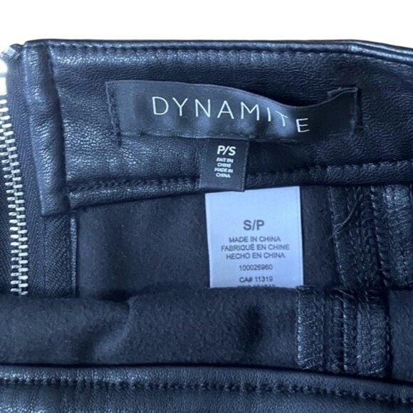 Dynamite Black Vegan Leather Mini Skirt Size Small - Picture 3 of 3